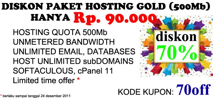 Diskon hosting murah 500Mb