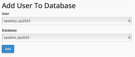 cPanel Add User To Database - e-padi