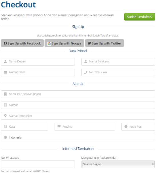 halaman data pribadi epadi