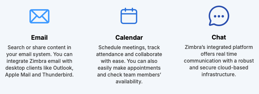 Zimbra Mail untuk Bisnis yang Efisien dan Aman Fitur utama Zimbra Mail untuk by e-Padi