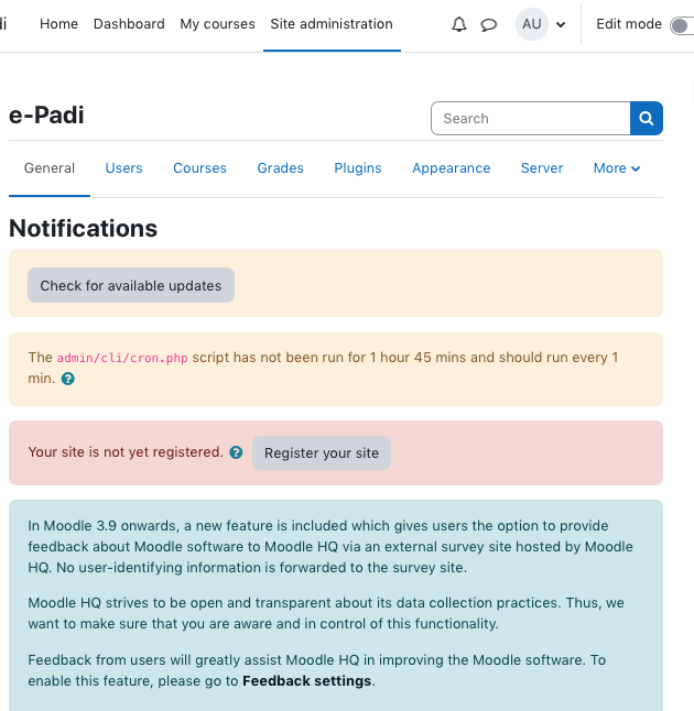 moodle administration 400 epadi top