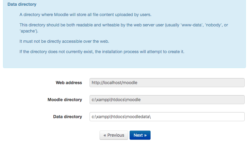 moodle data directory