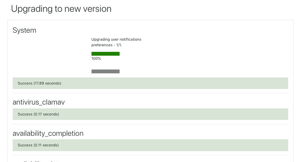 Moodle Upgrading to new version top