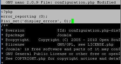Error Warning: ini_set() has been disabled for security reasons /home/username/public_html/libraries/joomla/session/session.php